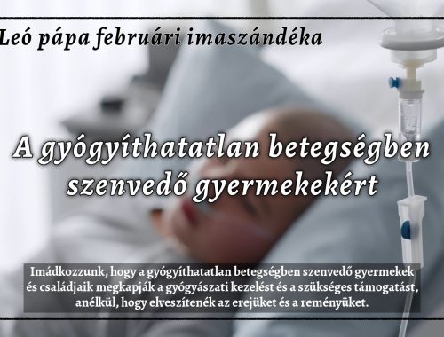 Leó pápa februári imaszándéka: A gyógyíthatatlan betegségben szenvedő gyermekekért